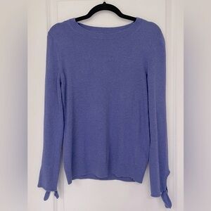 Banana Republic Womens Size S Purple Lightweight Wool Blend Sweater Bow …